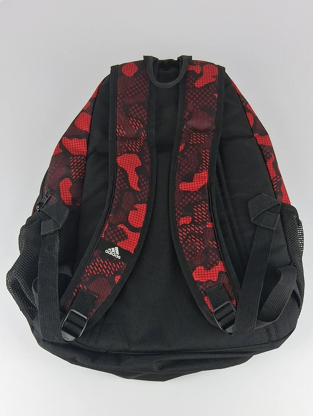 Boys Adidas Backpack Red And Black Camo Pattern Many Compartments Bottle Holder